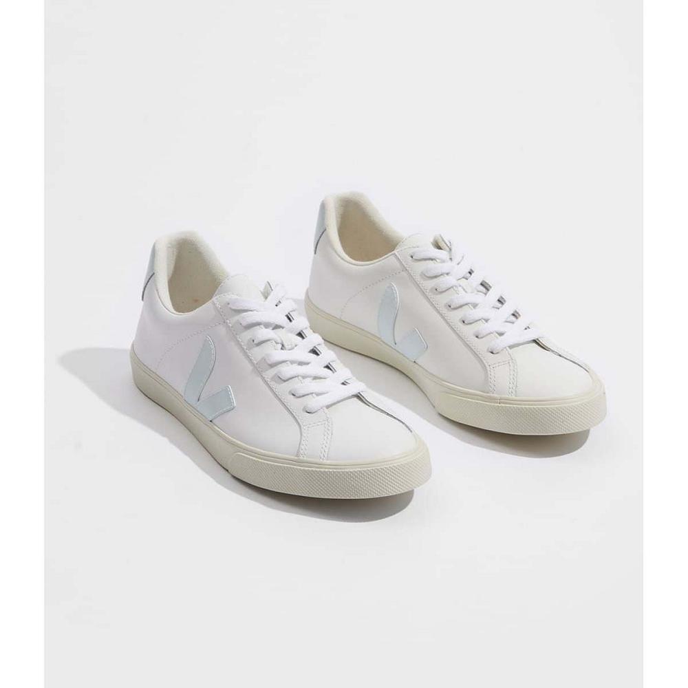 Veja ESPLAR LEATHER Joggesko Dame White/Blue | NO 609WNB